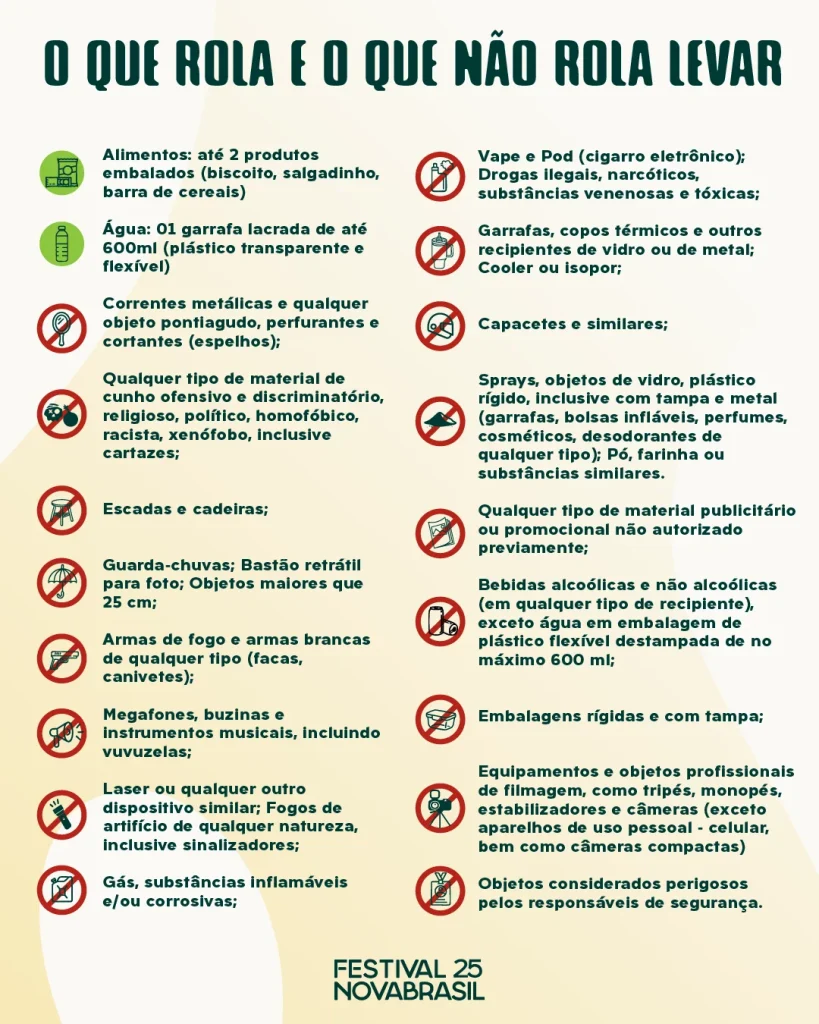 Festival Novabrasil 2025: o que rola levar e o que não rola levar